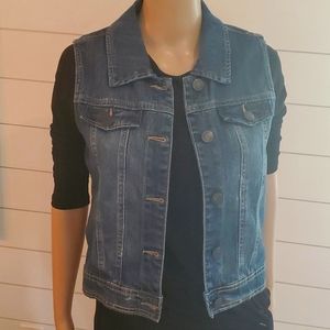 Cherokee blue denim junior sz xl 14/16 sleeveless vest, waist length
